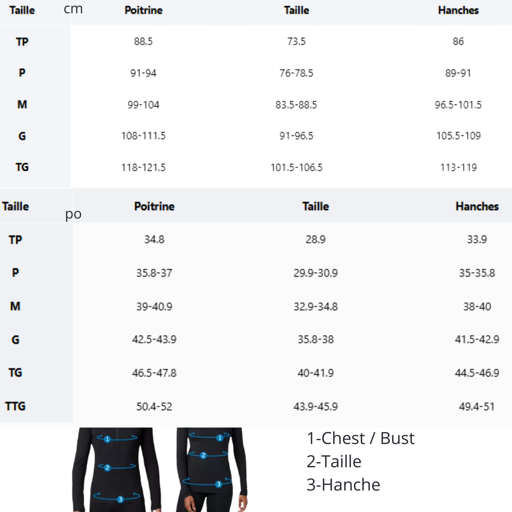 charte-grandeur-columbia-chemise