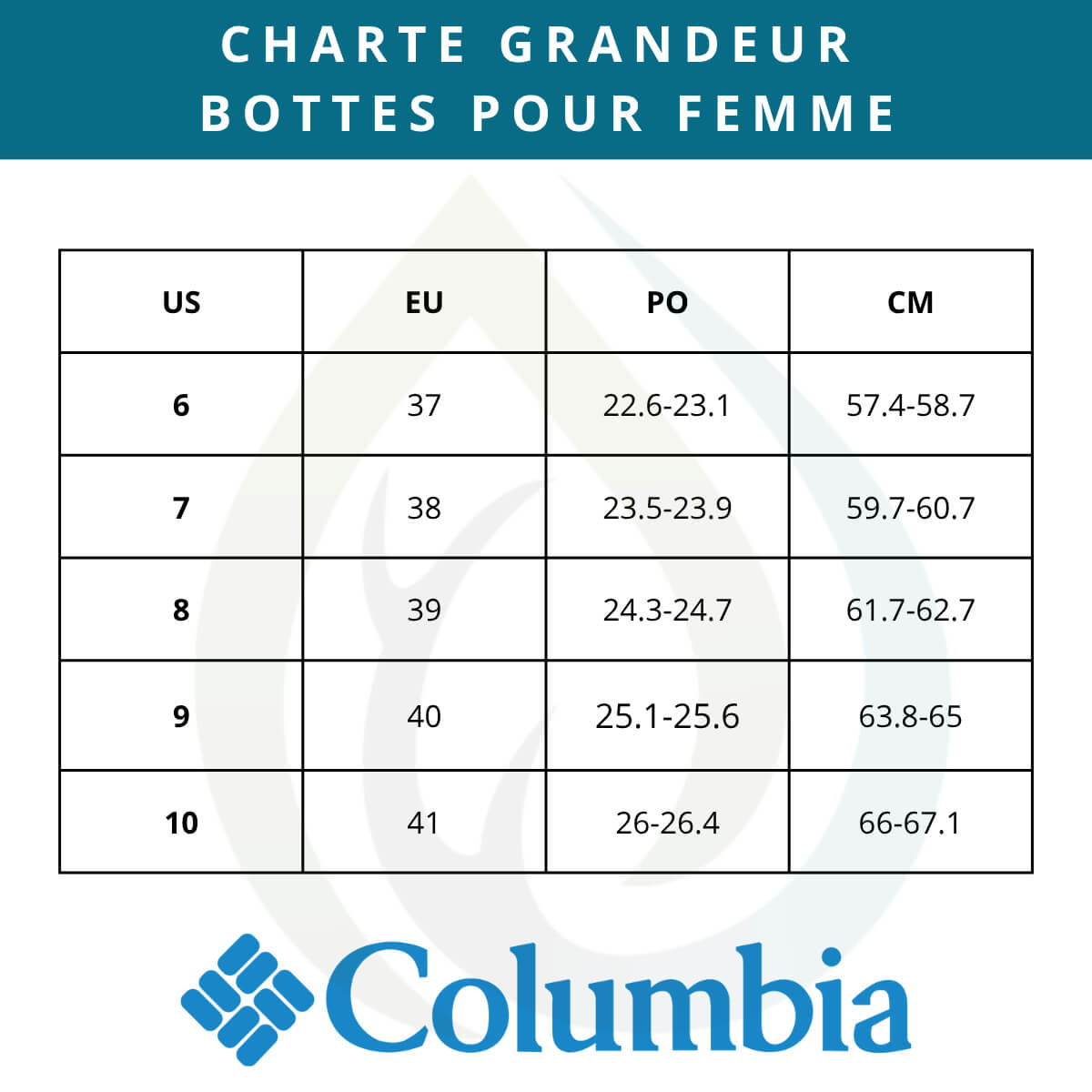 columbia-charte-bottes-femme