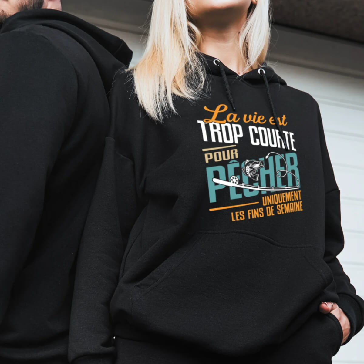 design-chasse-peche-hoodie-la-vie-est-trop-courte