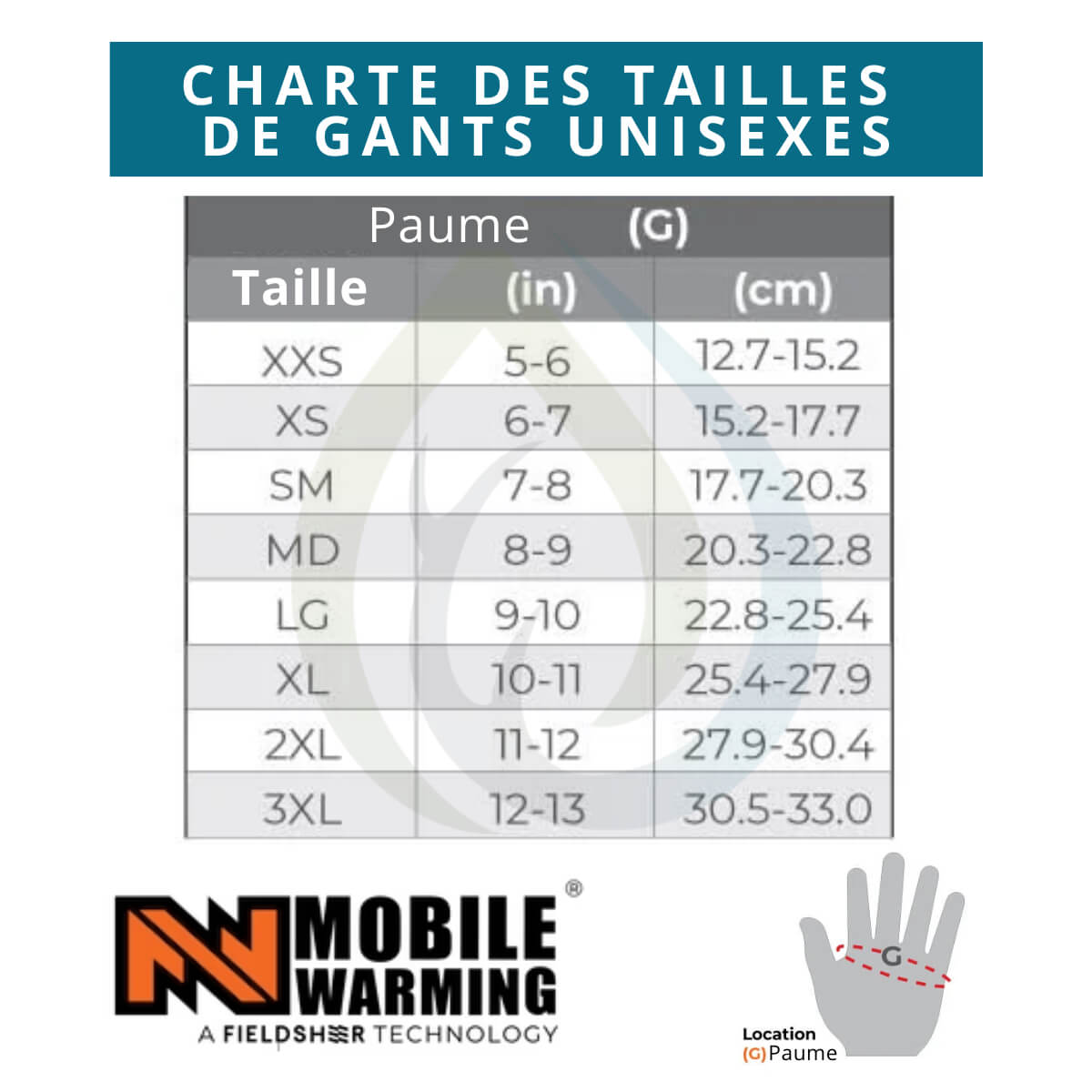 mobile-warming-charte-taille-gants-chauffant