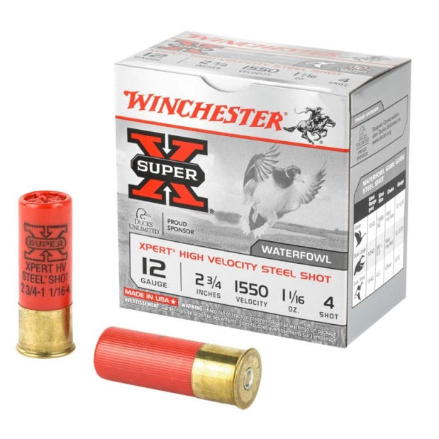 winchester,-cartouches-super-x-cal.-12-#4,-2 3/4"-wex124