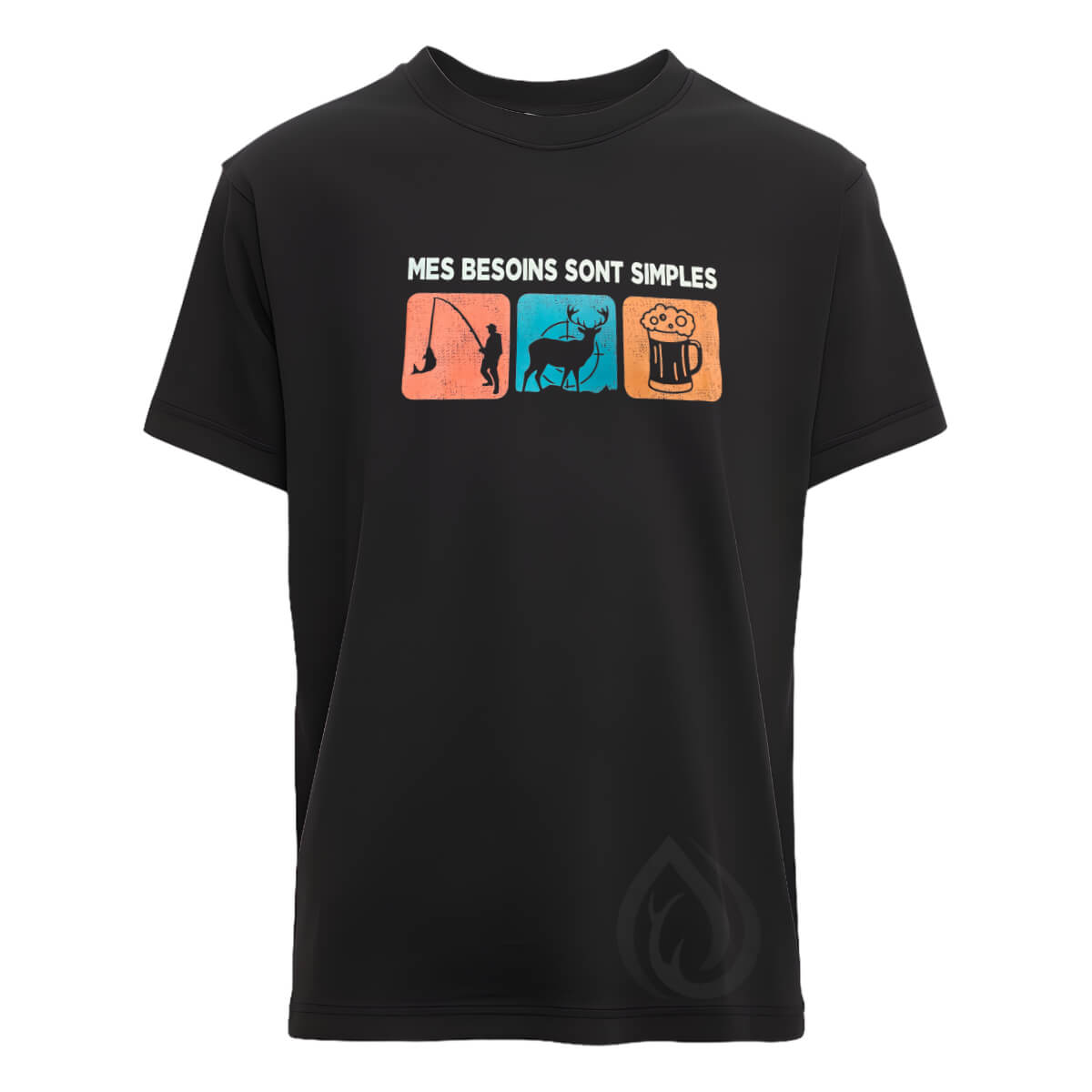 design-chasse-peche-t-shirt-mes-besoins-sont-simples