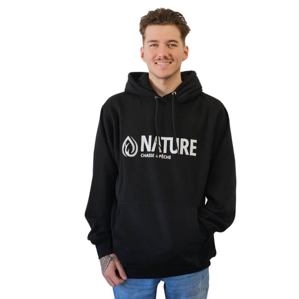 hoodie-logo-nature-chasse-et-peche-noir