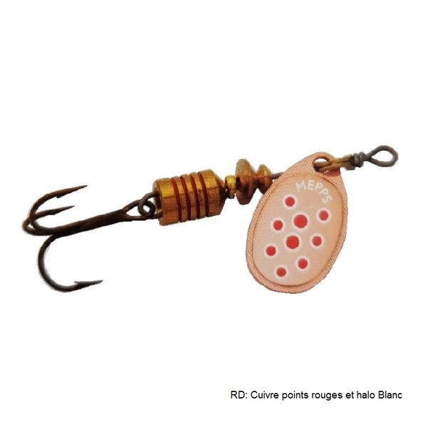 Mepps Aglia Cuillère Spinner Argenté Points Noirs - Leurre Pêche Truite Brochet Perche N°1 Mondial