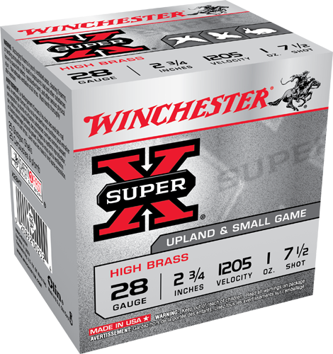 winchester,-cartouches-super-x-cal.28-#7 1/2,-2- 3/4"-x28h7