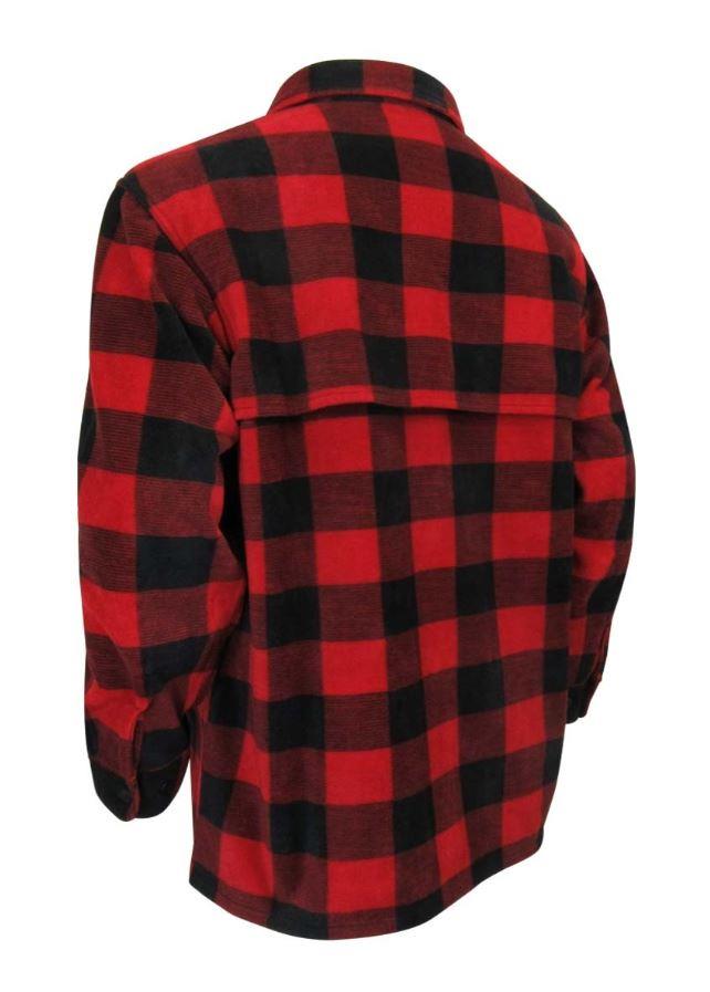 Chemise à carreaux en polar rouge