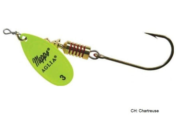 Spinner De Pêche Mepps Aglia N°3 - Tiger Vert/Jaune/Rouge - 6,5 G - Leurres Cuillère Tournante - 9